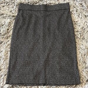Classic Black and White Herringbone Skirt